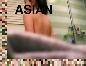 asiatique, baignade, amateur, ados, cam, douche, caché, ados-asiatique