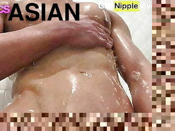 asia, mandi, puting-payudara, homo, pijat, mandi-shower, seorang-diri, berotot