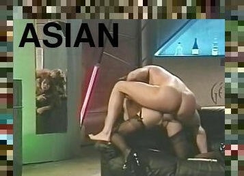 asiatisk, cumshot, gigantisk-kuk, porrstjärna, strumpor