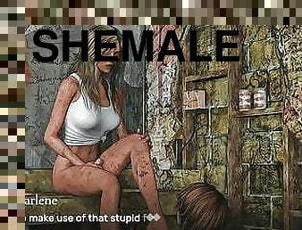 shemale, mälliotos, bdsm, orja, jalat, 3d, dominointi, femdom