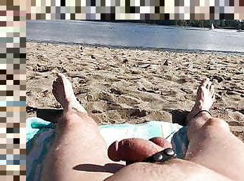 nudist, homosexuell, strand