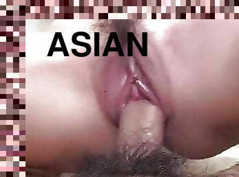 asiatique, gros-nichons, chatte-pussy, énorme-bite, femme-habillée-mec-nu, serrée, juteuse