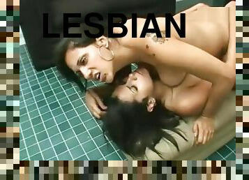 lésbicas, brasil, beijando, morena