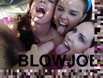 Pool Party blowjob Teen girls