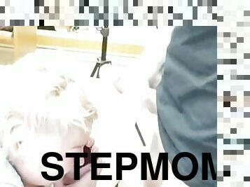 Stepmom ignores my wank and I cum on her hair