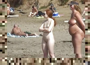 nudist, öffentliche, dilettant, kam, strand, voyeur