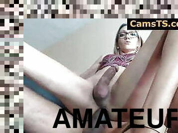 transsexual, amador, caseiro, puta-slut, webcam, cavalgando