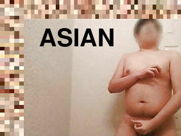Asian guy wanking off