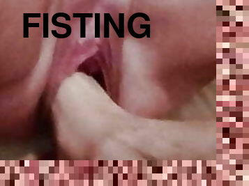 fisting, masturbation, chatte-pussy, maison, pieds, pénétrante