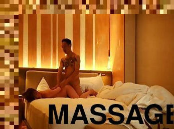 Teen girl got massage and fucked in hotel
