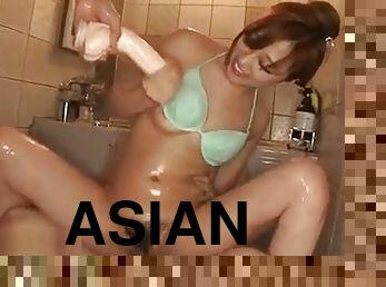 asiatique, baignade, poilue, masturbation, fellation, énorme-bite, interracial, jouet, hardcore, japonais