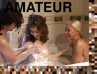 bañando, amateur, lesbiana, adolescente, jóvenes18, ducha