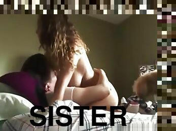 Redhead curvy sister rides her brother!