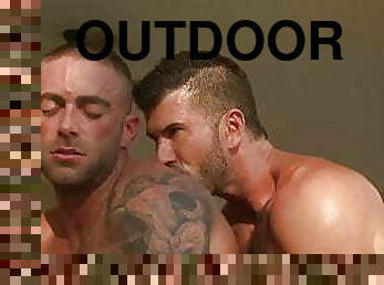 en-plein-air, anal, gay, couple, musclé