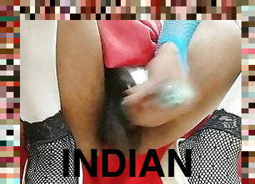 onani, shemale, cumshot, indian-jenter, ladyboy, strømper-stockings, ung-18, cum, undertøy, alene