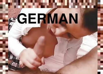 German student gets cum facial after sucking cock and anal