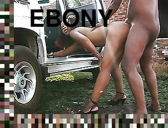 Ebony stepsister, first car sex