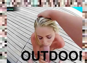 Just Anal Present - Christen Courtney wants to get fucked by the outdoor pool