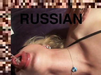 Russian Blonde Blowjob And Cumshot In The Mouth