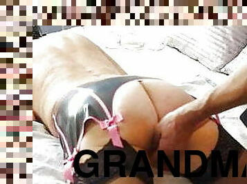 Grandma&rsquo;s lovely ass paddled and whipped, ass and cunt