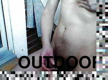 Outdoor huge cumshot