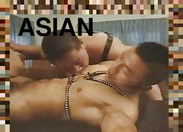 aasialainen, nännit, anaali, lelu, gay, käsihomma, vuosikerta, hieronta, pari, lihaksikas