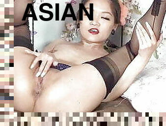 asia, mastubasi, vagina-pussy, stocking-stockings, pakaian-dalam-wanita, sempurna, kecil-mungil, nilon, hak-tinggi, tungkai-kaki