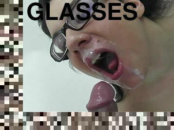 Bitch With Glasses Is Addicted To Spunk