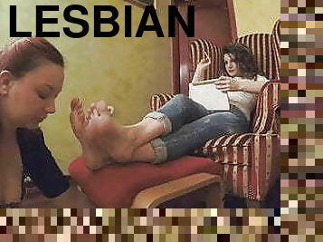 lesbiete, vergs, pēdas, fetišs, saimniece, džinsi, sūkā, pirksti
