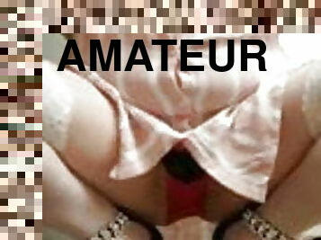 masturbation, amateur, milf, belle-femme-ronde, pieds, bas, britannique, lingerie, fétiche, taquinerie