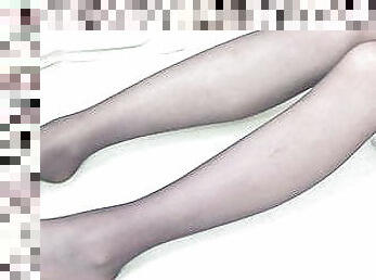 asian, pantyhose, setiausaha, cikgu, hitam, pakaian-dalaman, temuduga, but, nylon, kasut-tumit-tinggi