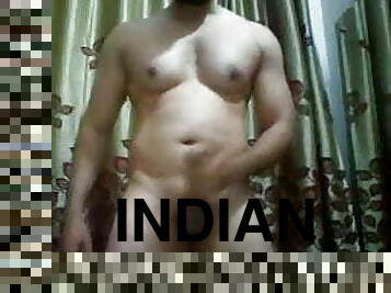 Sexy Indian Hunk Shows off Hot Muscle Body and Cums on Cam