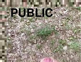 Je me branle en forêt en public !!!