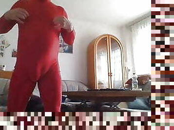 red catsuit