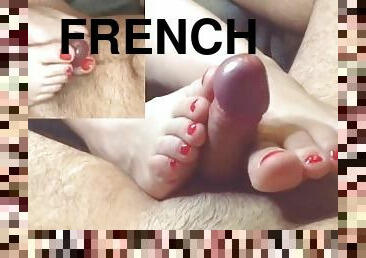 masturbation, amateur, ejaculation-sur-le-corps, française, couple, pieds, ejaculation, fétiche, branlette-avec-les-pieds