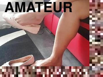 amateur, pieds, sale, fétiche, solo