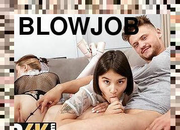 doggy, blowjob, tenåring, trekant, knulling-fucking