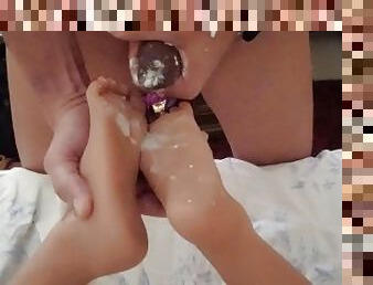 24 Daddy's Teen Angel LoveDoll SR Feet Worship and Cum (Twice) on The Soles of Her Feet
