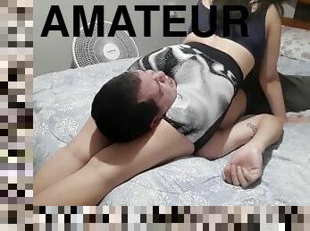 amateur, hardcore, couple, lutte, fétiche, domination