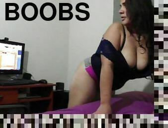 cul, gros-nichons, latina, horny, webcam, danse, seins, bout-a-bout, argentine