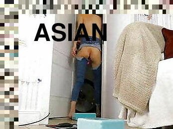 asiático, fisting, masturbação, orgasmo, esguincho, anal, brinquedo, louca, dedos, webcam