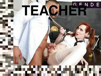 GenderX - Trans Schoolgirl Shiri Allwood Nailed On Teacher's Desk