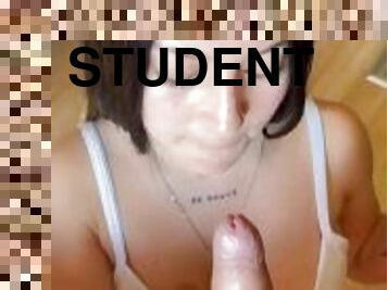 student gives me an incredible blowjob +18.