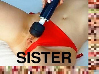 MY STEPSISTER THOUGHT NO ONE WOULD SEE HER BRING HERSELF TO ORGASM WITH A VIBRATOR!