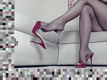 pieds, webcam, belle