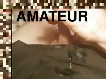 masturbation, amatör, cumshot, gigantisk-kuk, sprut, ensam, kuk