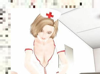 infirmière, médecin, ados, hardcore, blonde, chevauchement, hôpital, uniformes, brunette