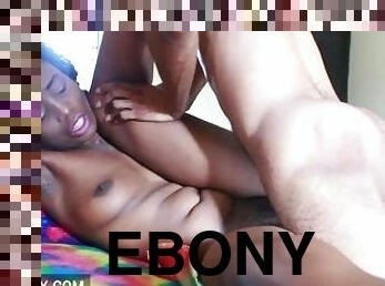 Ebony housewife invites the shoemaker for an intimate ride