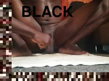 énorme, masturbation, orgasme, giclée, ejaculation-sur-le-corps, ébène, gay, branlette, black, ejaculation