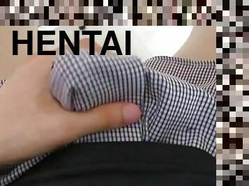 Hentai rub my dick over the pants!!